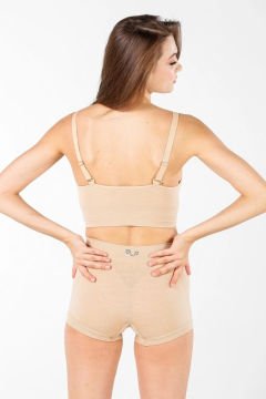 Woolona Dora Ekru Dikişsiz Yün Termal Kadın Boxer