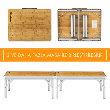 KingCamp Bamboo Mini 60x45 Bambu Kamp Masası