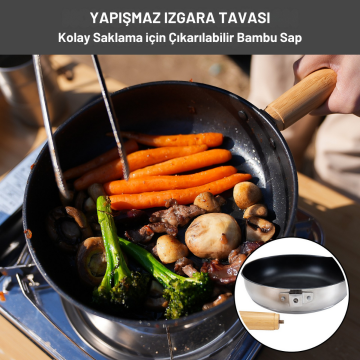 KingCamp Cookware Set Paslanmaz Çelik Kamp Tencere Seti