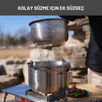 KingCamp Cookware Set Paslanmaz Çelik Kamp Tencere Seti