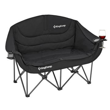 KingCamp Canna C20 Loveseat Double Çift Kişilik Katlanır Kamp Sandalyesi Black