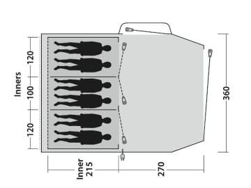 Outwell Springwood 6SG 18M² Blackroom 3+1 Odalı 6 Kişilik Yüksek Aile Çadırı