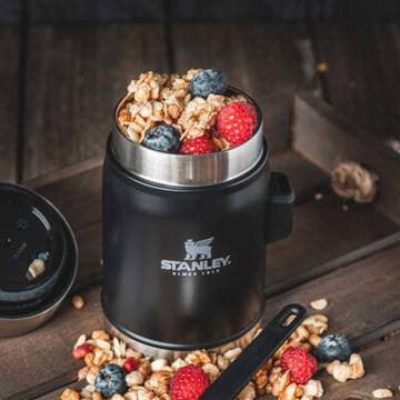 Stanley Klasik Paslanmaz Çelik Yemek Termosu Kaşıklı 0,40 LT 0,40 LT - Siyah