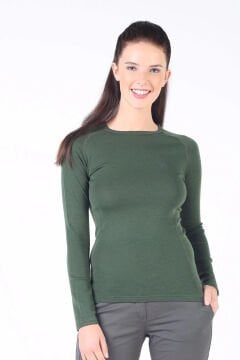 Woolona Alize Kadın Kırmızı Uzun Kollu %100 Yün Termal İçlik