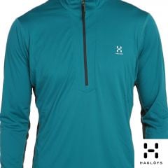 Haglöfs Zip DryFit Performans Petrol Uzun Erkek Tişört