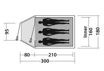 EasyCamp Quasar 300 Steel Blue Blackroom 3 Kişilik Çadır