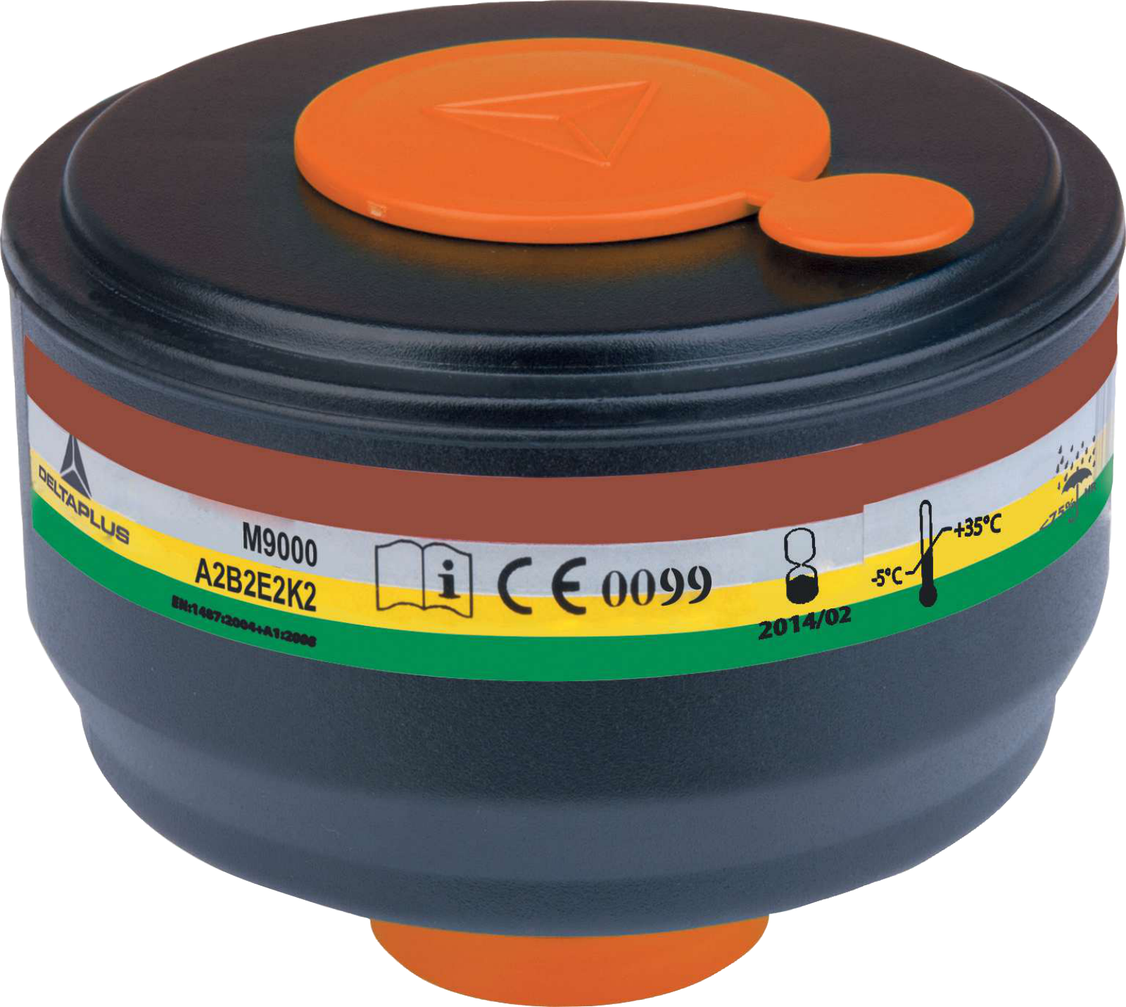 Delta Plus M9000 A2B2E2K2 Siyah Çok Amaçlı Gaz Filtresi EN 14387 EN 148-1 M9000 A2B2E2K2