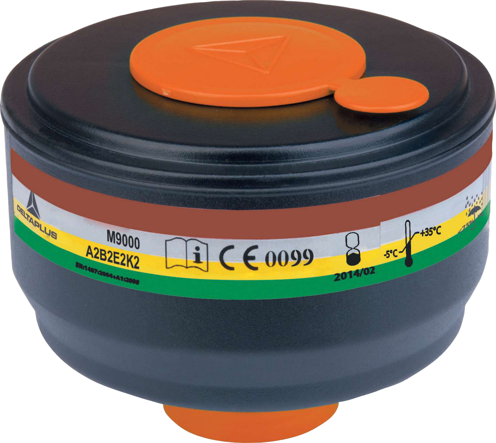 Delta Plus M9000 A2B2E2K2 Siyah Çok Amaçlı Gaz Filtresi EN 14387 EN 148-1 M9000 A2B2E2K2