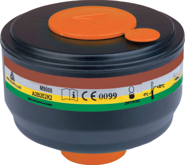 Delta Plus M9000 A2B2E2K2 Siyah Çok Amaçlı Gaz Filtresi EN 14387 EN 148-1 M9000 A2B2E2K2
