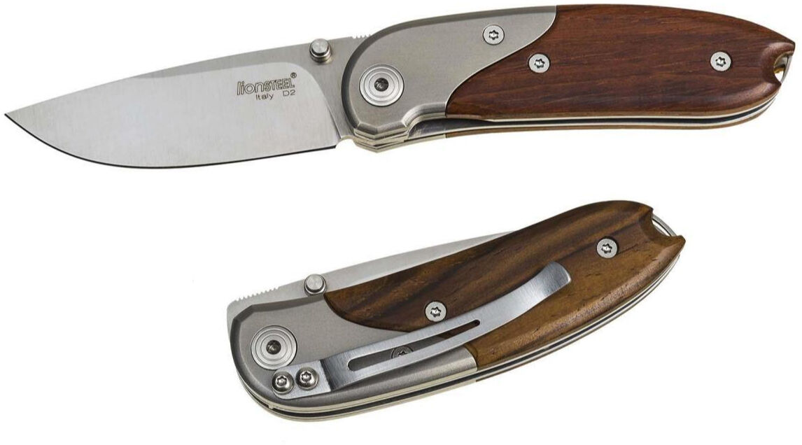 Lionsteel Mini with clip Santos wood Çakı