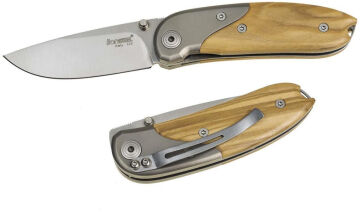 Lionsteel Mini with clip – Olivewood Çakı