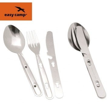 EasyCamp Paslanmaz Çelik Çatal Bıçak Kaşık Seti