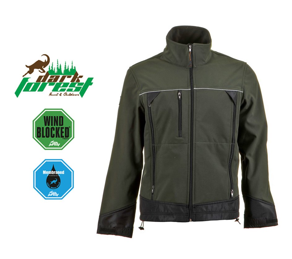 Dark Forest Su Geçirmez Termal Softshell Erkek Ceket-2005 Model-Siyah