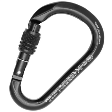 Kong HMS Classic 24KN Screw Sleeve Karabina – EN 12275 / EN 362 / UIAA Sertifikalı Alüminyum Kilitli Karabina Siyah 786MA0NNNKK