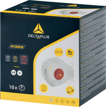 Delta Plus M1300VB  Beyaz Valfli 5’li Tek Kullanımlık Solunum Maskesi EN 149 FFP3 NR D