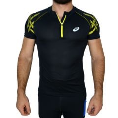 Asics MotionMuscle Fitness Koşu Outdoor Siyah Sarı Body Tişört