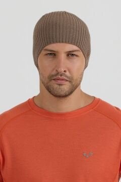 Woolona %100 Merinos Yünü Kalın Bere Kahve