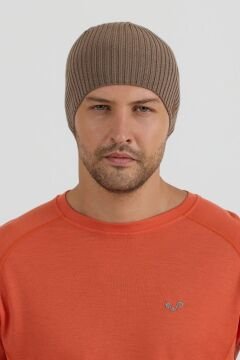 Woolona %100 Merinos Yünü Kalın Bere Kahve