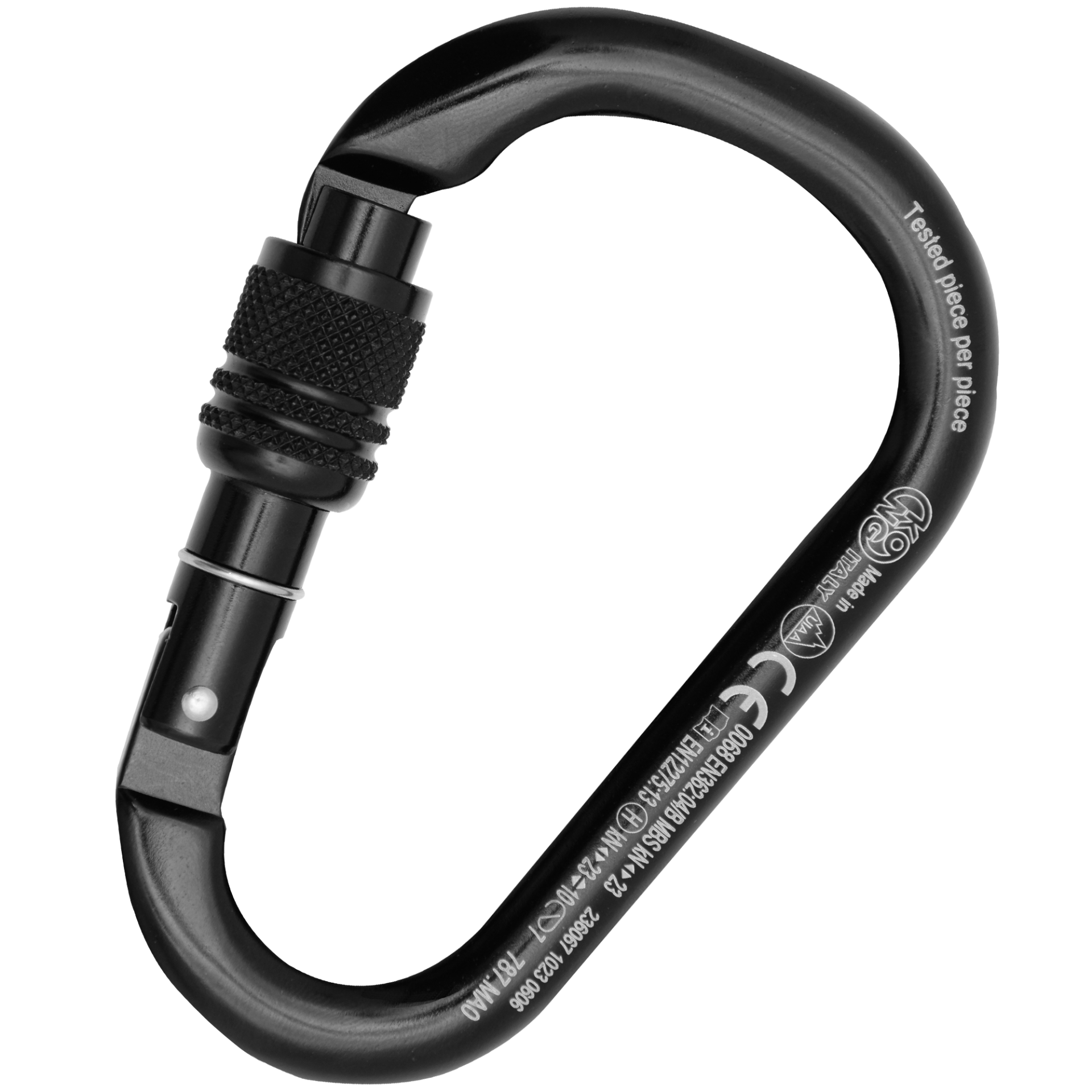 KONG HMS Napik Screw Sleeve 23KN Vidalı Karabina – EN 362/B | EN 12275/H | UIAA | EAC Siyah