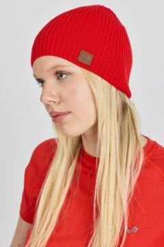 Wintry Woolona %100 Merinos Yünü Kalın Bere Kırmızı