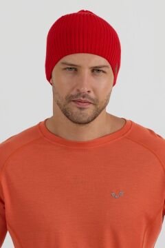 Wintry Woolona %100 Merinos Yünü Kalın Bere Kırmızı