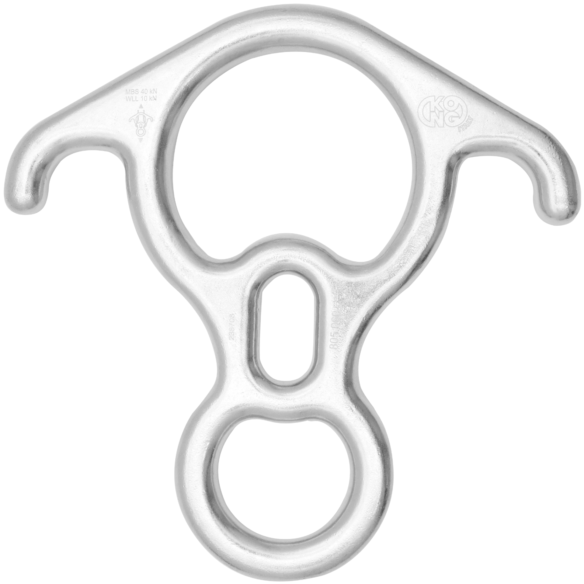KONG Big 8 Kulaklı Descender – 40KN Sekizli İndirici İniş Aleti 80506P100KK Metalik