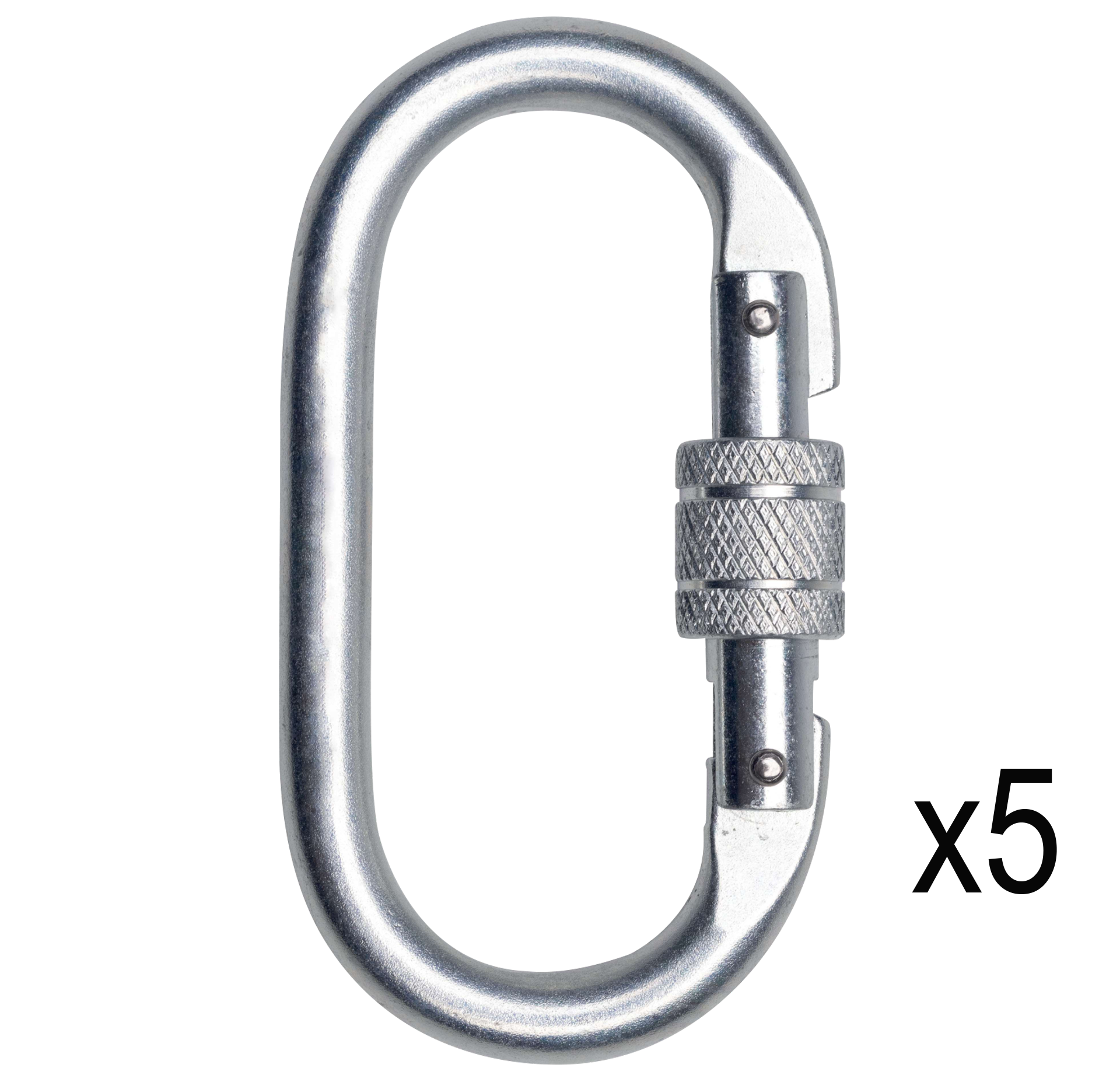 Deltaplus AM002X5V2 5'li Vidalı Screw Lock Çelik Kilitli Karabina 23KN