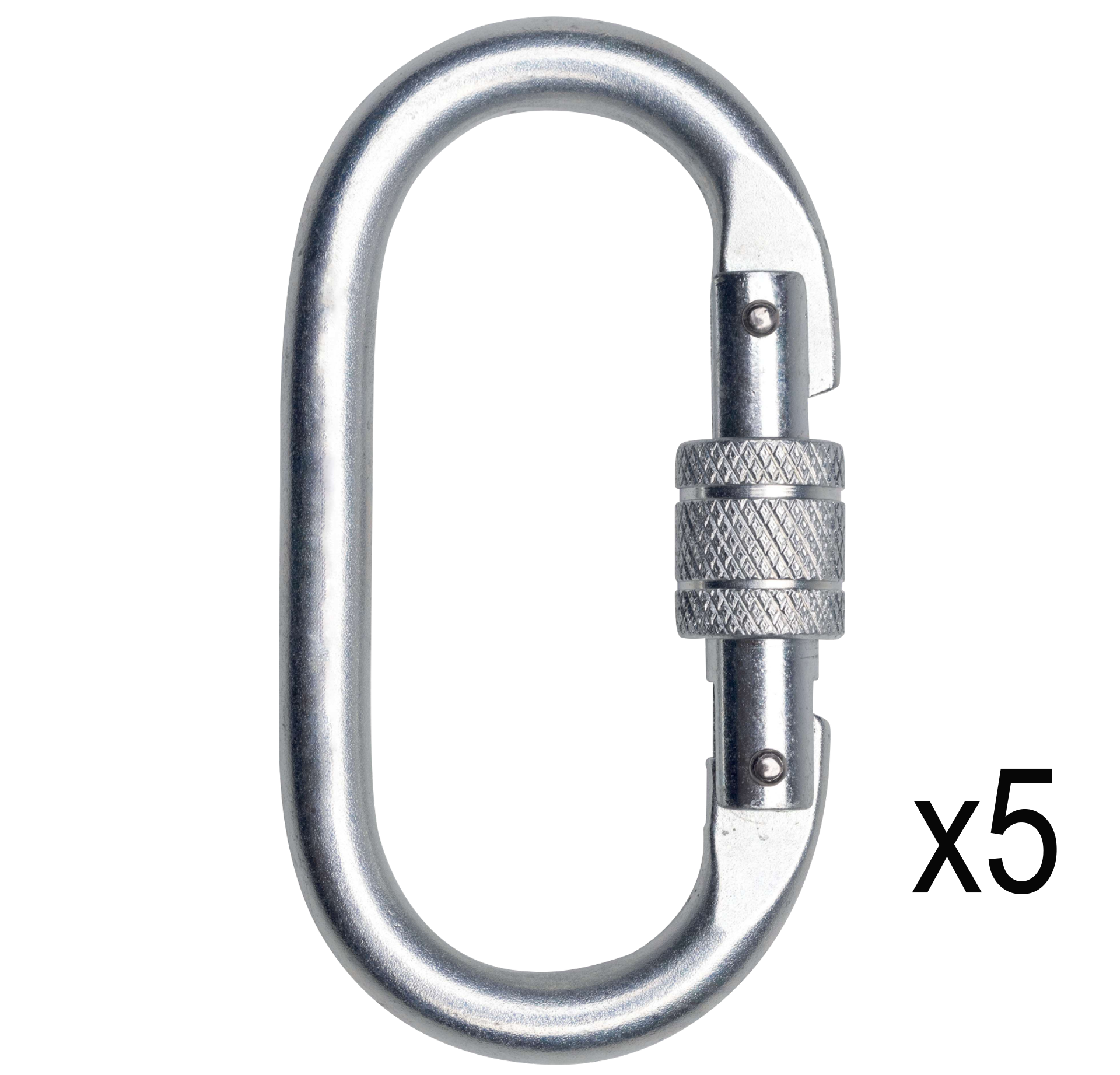 Deltaplus AM002X5V2 5'li Vidalı Screw Lock Çelik Kilitli Karabina 23KN