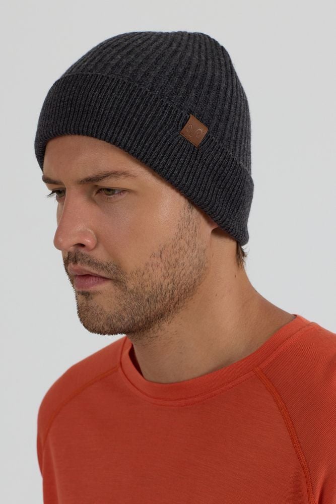 Woolona %100 Merinos Yünü Termal Kalın Bere Antrasit