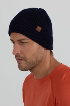 Woolona %100 Merinos Yünü Termal Kalın Bere Lacivert