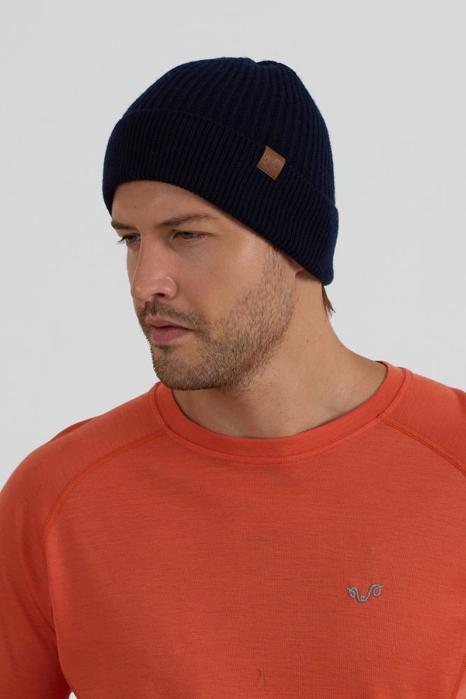 İcewall Woolona %100 Merinos Yünü Termal Kalın Bere Lacivert