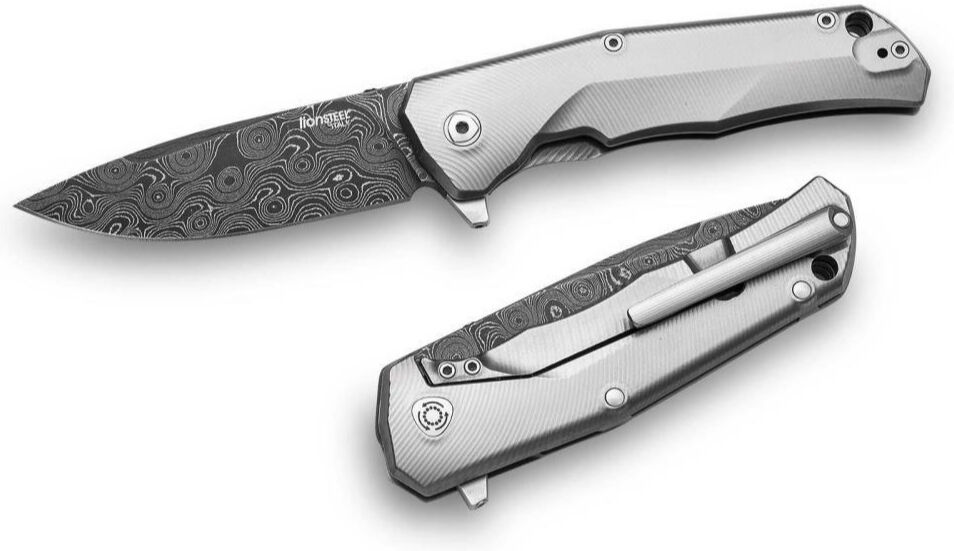 Lionsteel T.R.E. Damascus Raindrop, Titanium Çakı