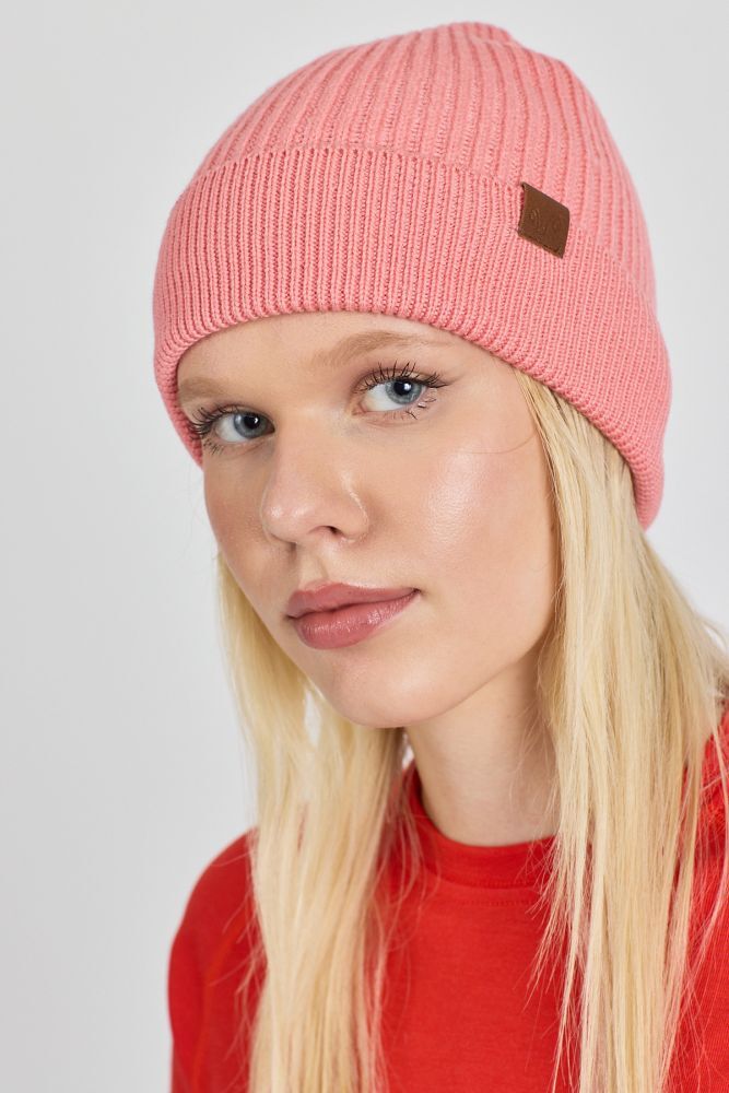 İcewall Woolona %100 Merinos Yünü Termal Kalın Bere Pembe