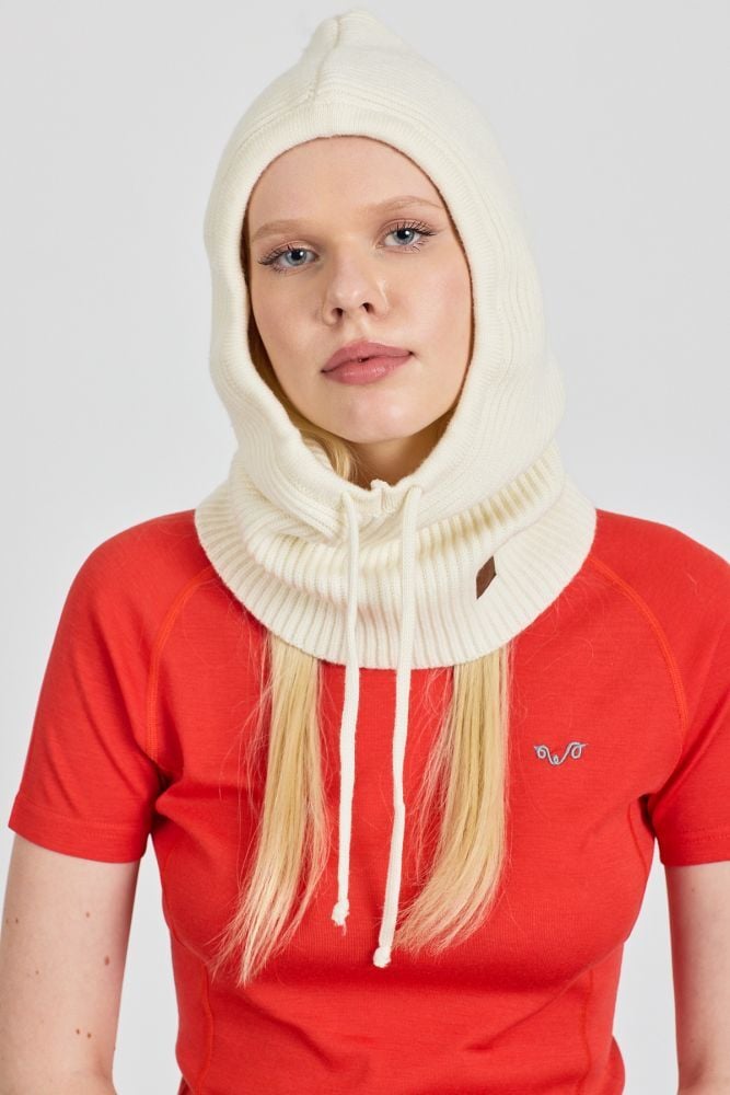 Woolona %100 Merinos Yünü Balaklava Krem
