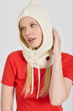 Woolona %100 Merinos Yünü Balaklava Krem