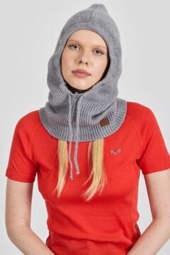 Woolona %100 Merinos Yünü Balaklava Gri