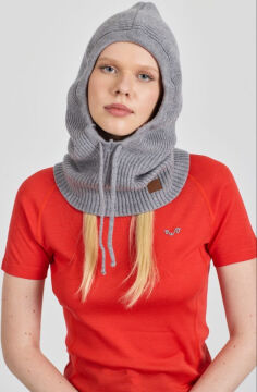 Woolona %100 Merinos Yünü Balaklava Gri