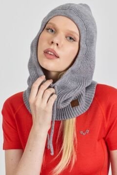 Woolona %100 Merinos Yünü Balaklava Gri