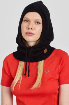 Woolona %100 Merinos Yünü Balaklava Siyah