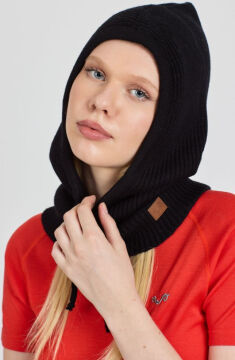 Woolona %100 Merinos Yünü Balaklava Siyah