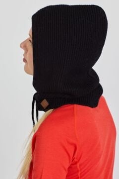 Woolona %100 Merinos Yünü Balaklava Siyah
