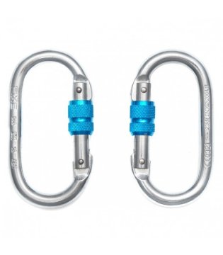 Fixe SYMMETRIC ST Screw Gate Kilitli Karabina Silver-Blue