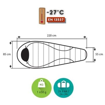Trimm Gant -27'C Ultralight Uyku Tulumu - 195R, Kırmızı