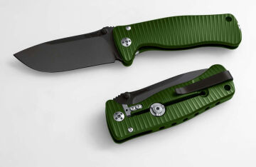 Lionsteel SR2A GB Aluminium Green handle black blade Çakı