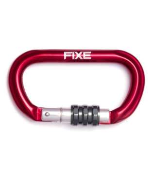 Fixe SYMMETRIC Screw Gate Kilitli D Karabina Red-Grey