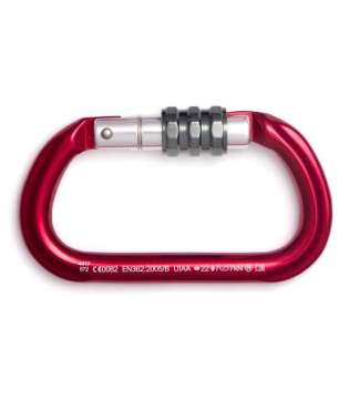 Fixe SYMMETRIC Screw Gate Kilitli D Karabina Red-Grey