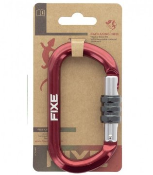 Fixe SYMMETRIC Screw Gate Kilitli D Karabina Red-Grey