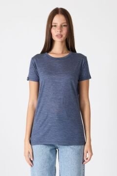 Woolona Kısa Kollu %50 Yün %50 Lyocell T-shirt Lacivert