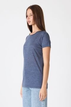 Woolona Kısa Kollu %50 Yün %50 Lyocell T-shirt Lacivert