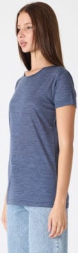 Woolona Kısa Kollu %50 Yün %50 Lyocell T-shirt Lacivert